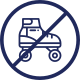 No segways, scooters, bicycles, hoverboards, skateboards, roller skates...